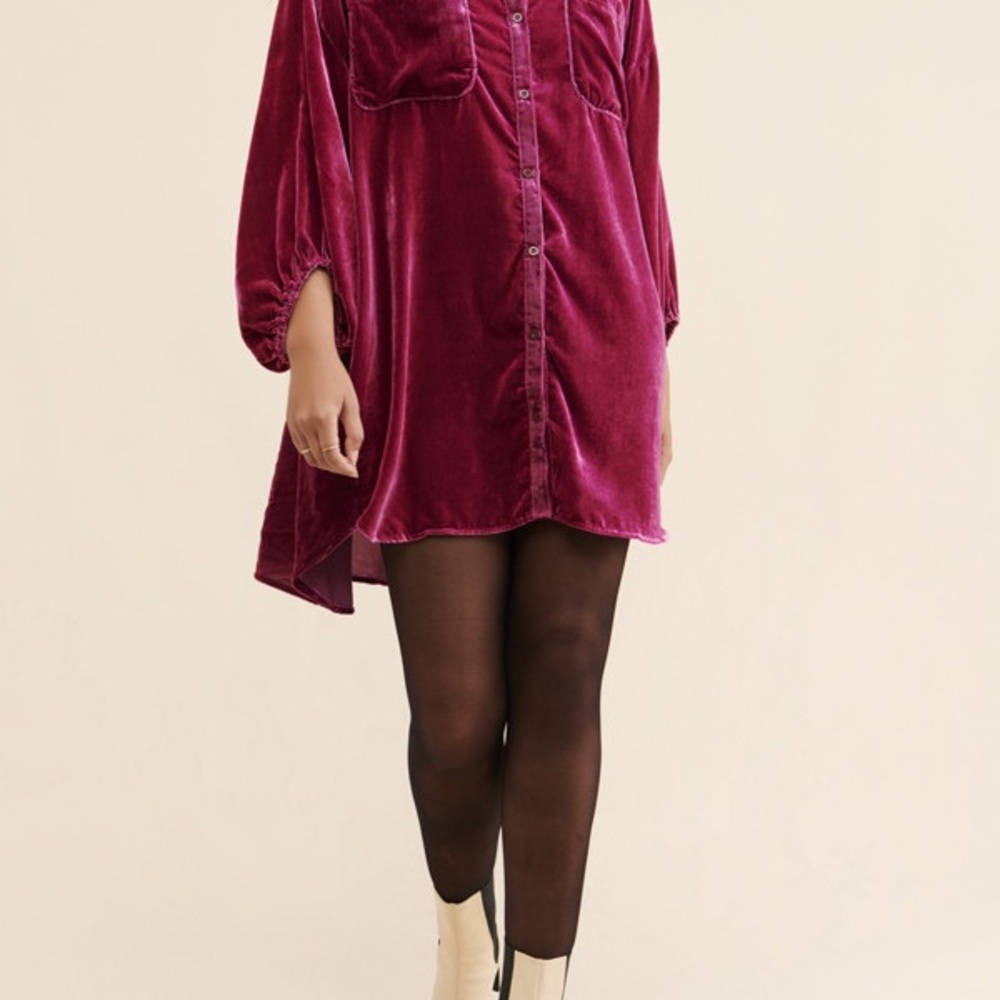 Free People Lux Purple Shirtdress - Picture 4 of 12